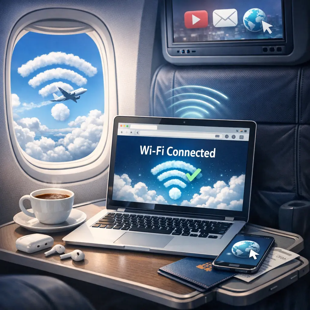 국내 실속형 항공기 객실 내 무선 인터넷 접속 화면 이미지