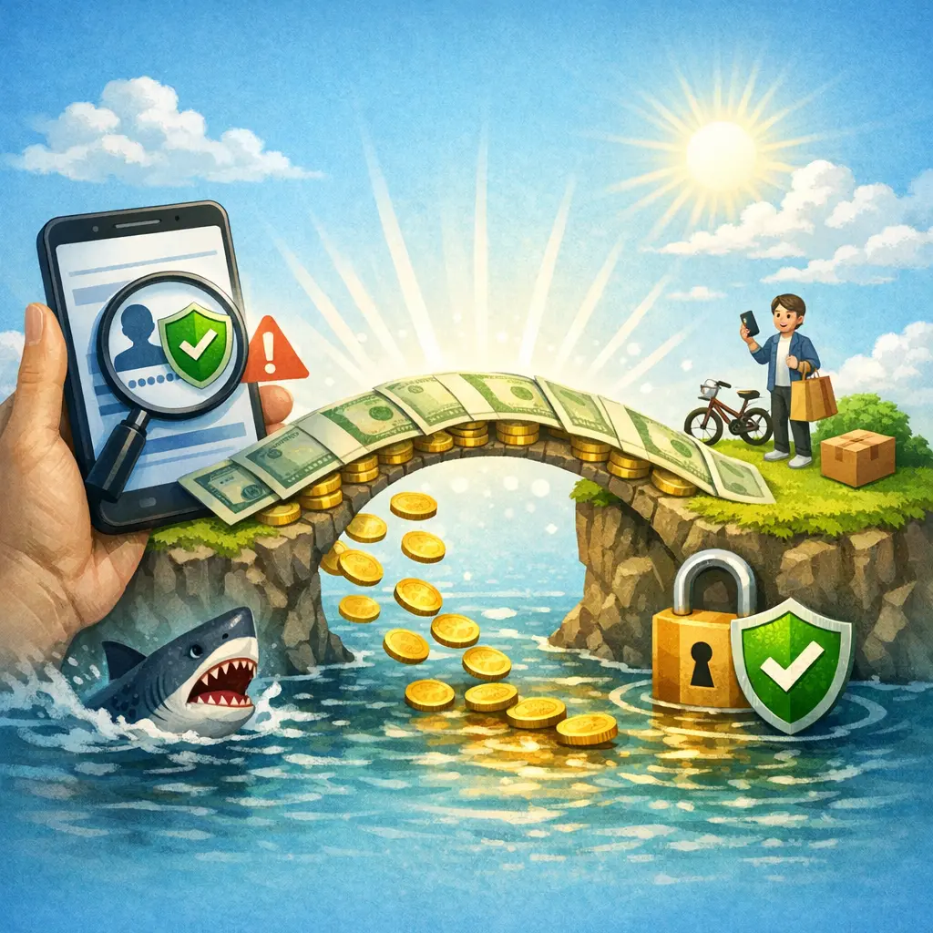 송금 전 사기 계좌 조회로 안전한 중고거래를 실천하는 모습