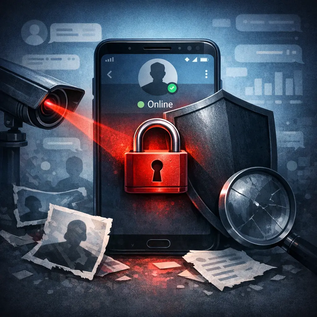 접속 상태 및 최근 활동 기록의 외부 노출을 차단하는 텔레그램 설정 화면