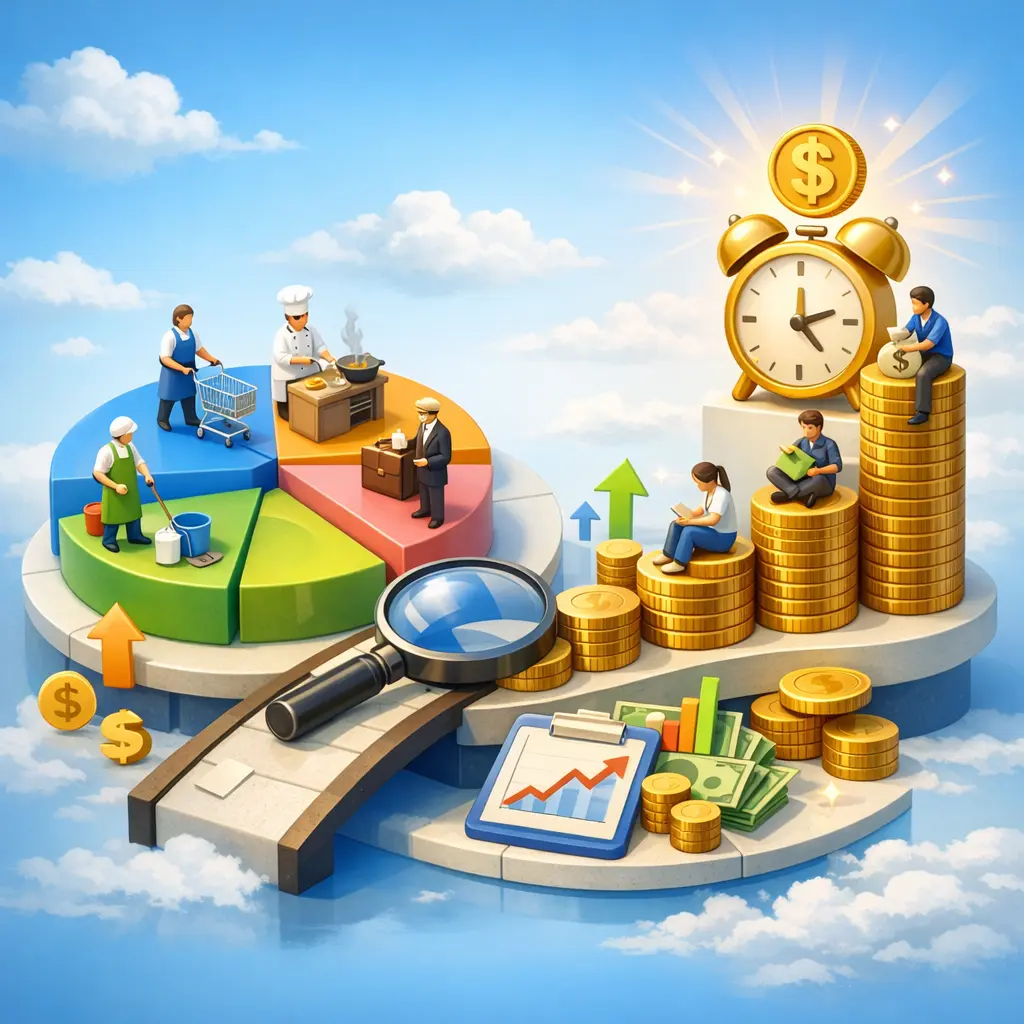 토스 알바 업종별 구인 비중과 시급 분포를 시각화한 데이터 분석 차트 이미지