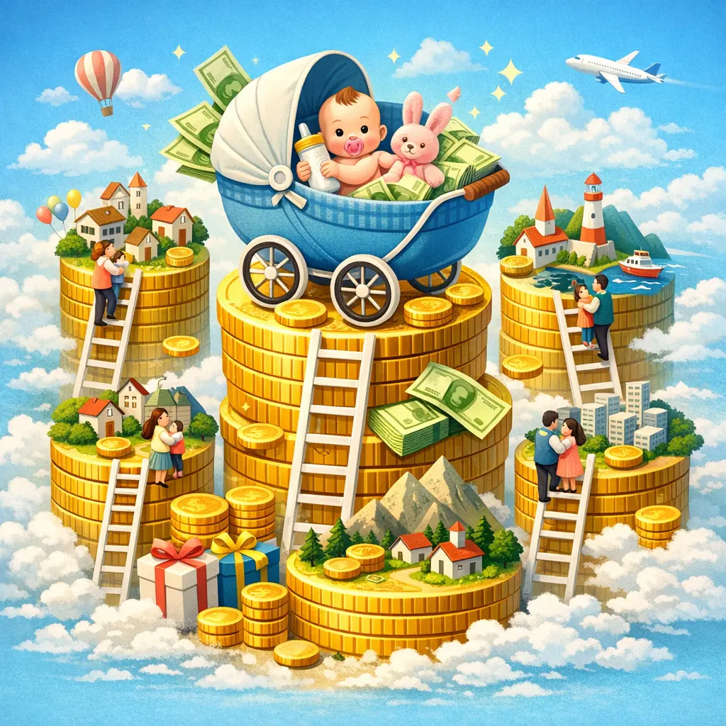 인구 위기 지역의 파격적인 출산 장려금 혜택 상위 5개 도시 시각화 자료